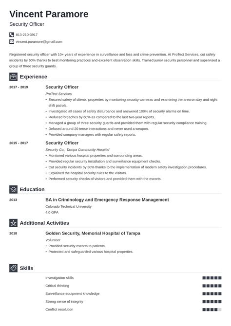 Security Officer Resume Sample & Guide (Any Experience) .
